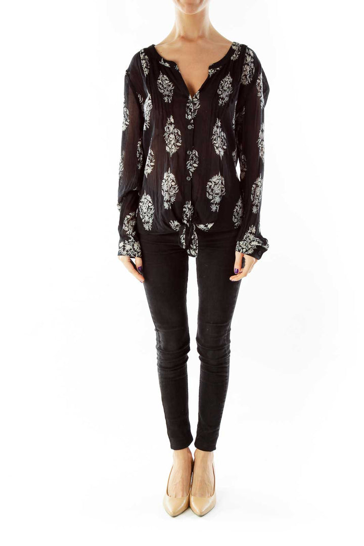 Black Floral Blouse