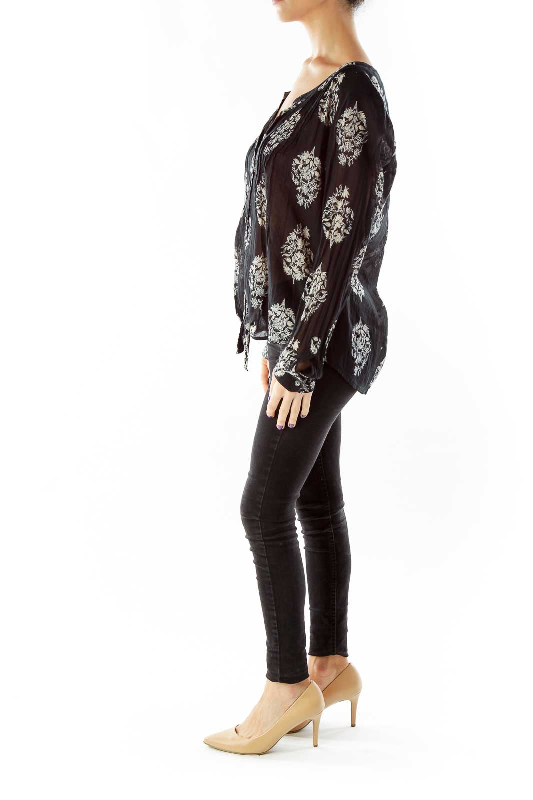 Black Floral Blouse