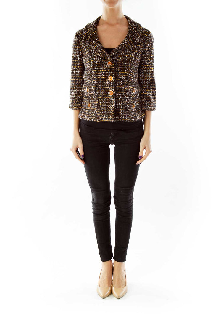 Black Yellow Tweed Jacket