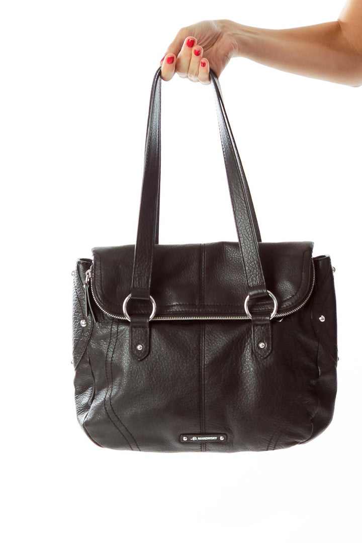 Black Double Strap Shoulder Bag