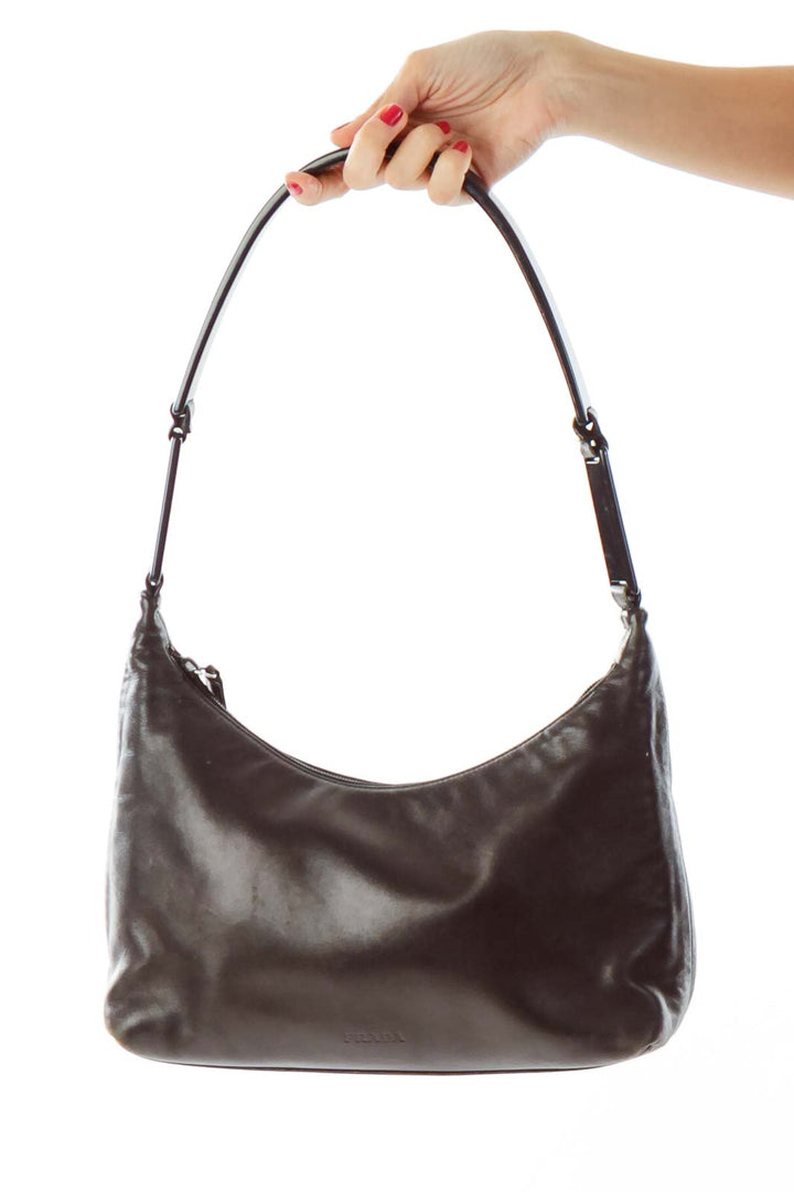 Black Plastic Handle Shoulder Bag