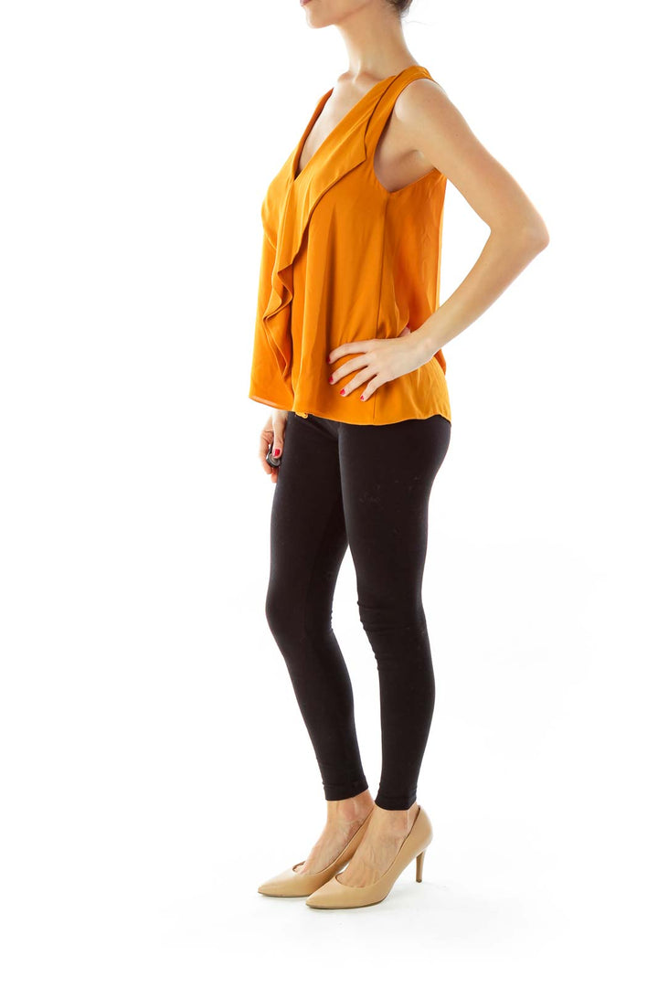 Orange Sleeveless Blouse