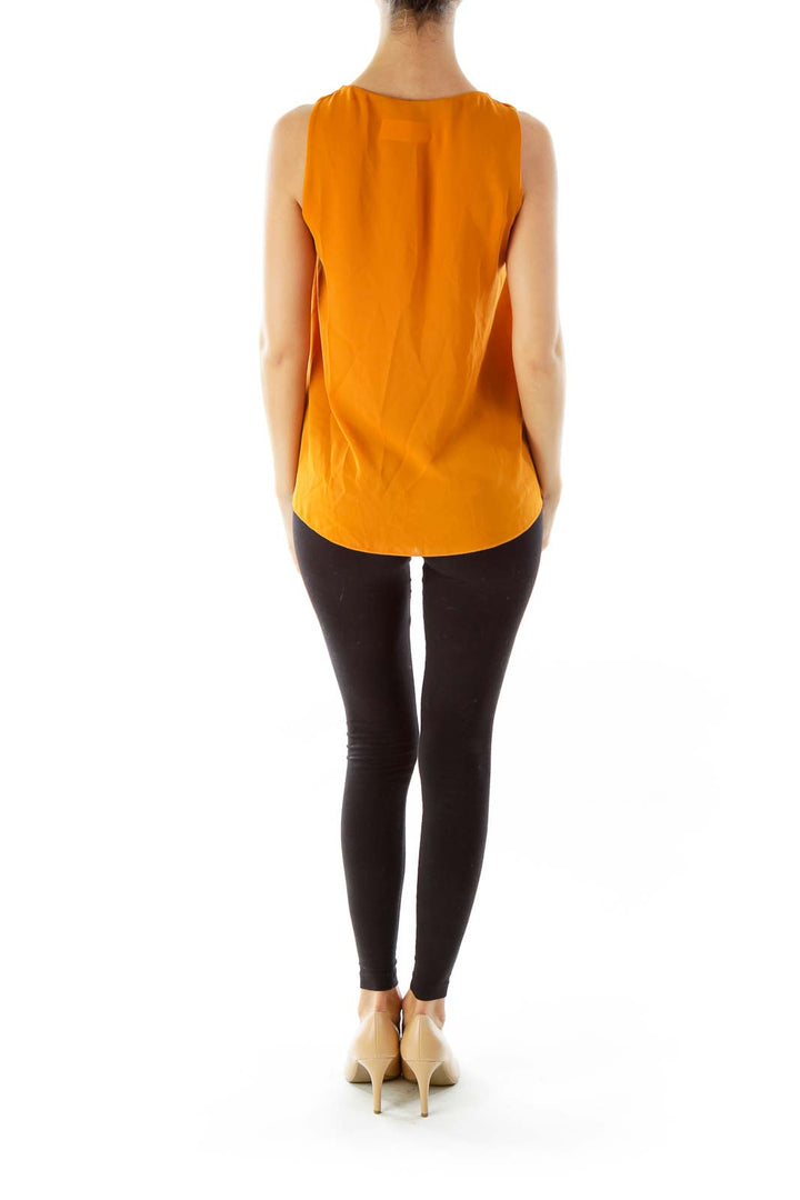 Orange Sleeveless Blouse