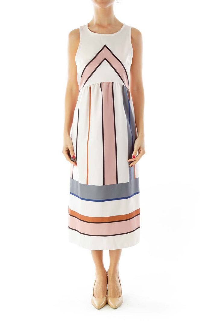 Pink Blue Striped Dress