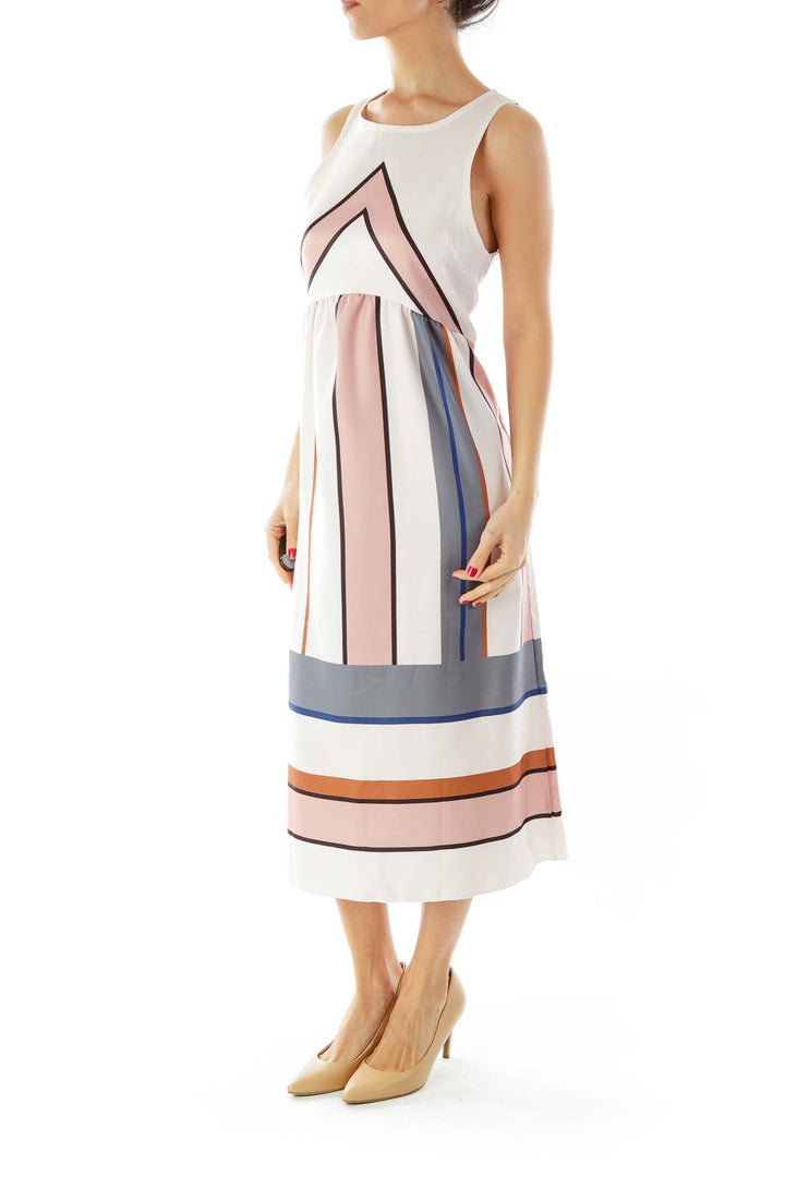 Pink Blue Striped Dress