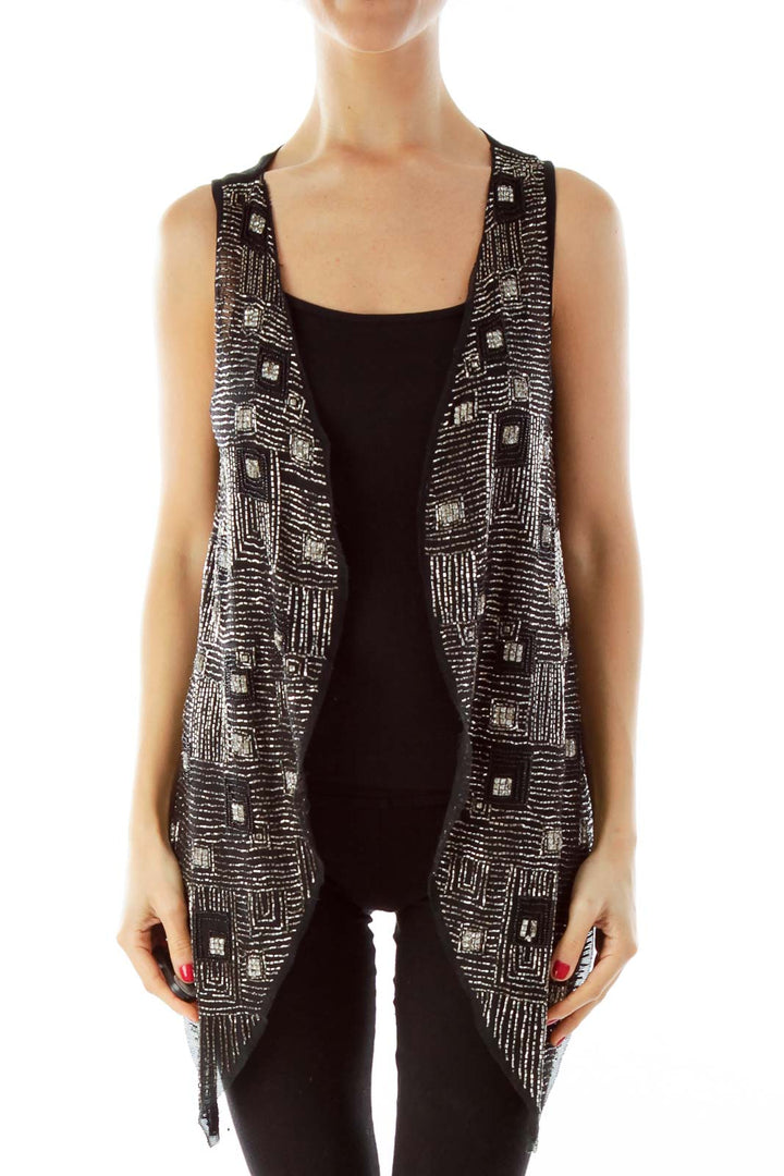 Black Beaded Fancy Vest