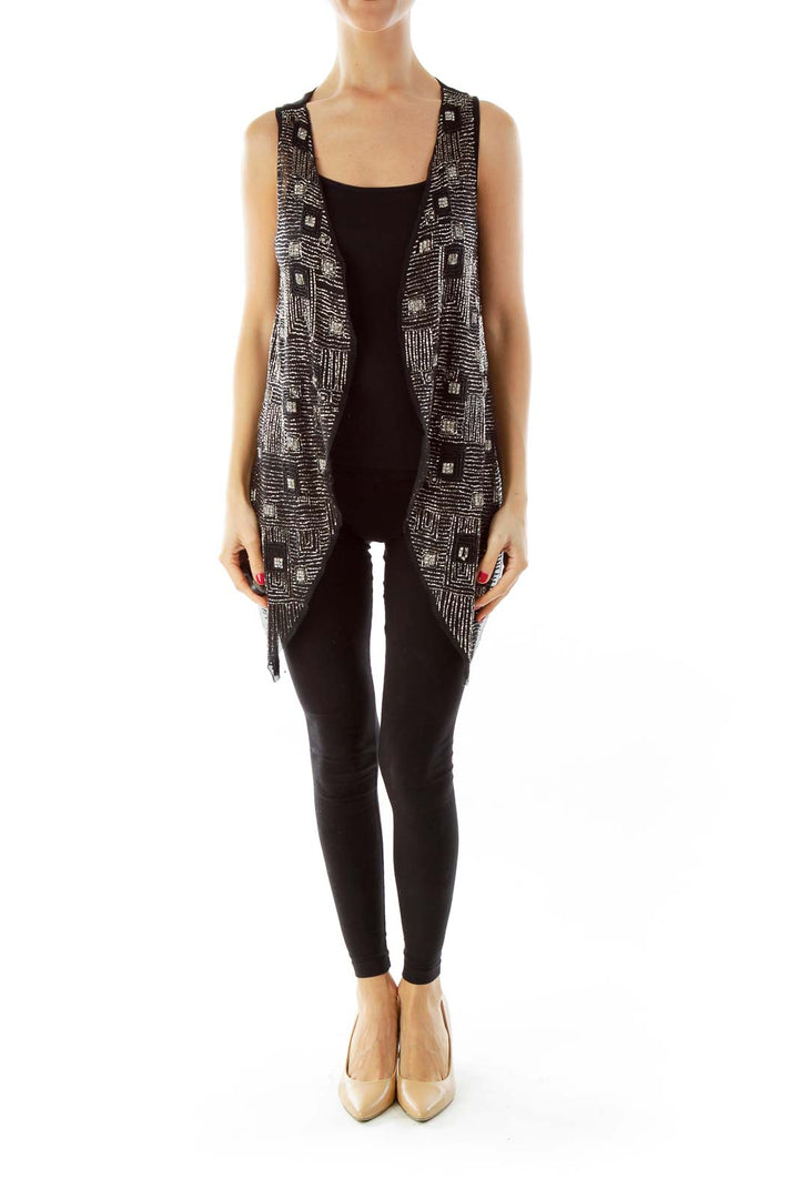 Black Beaded Fancy Vest