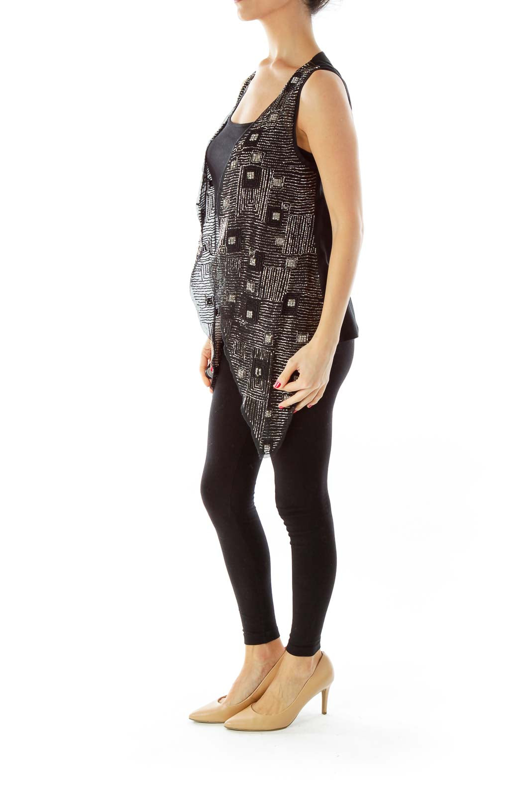 Black Beaded Fancy Vest