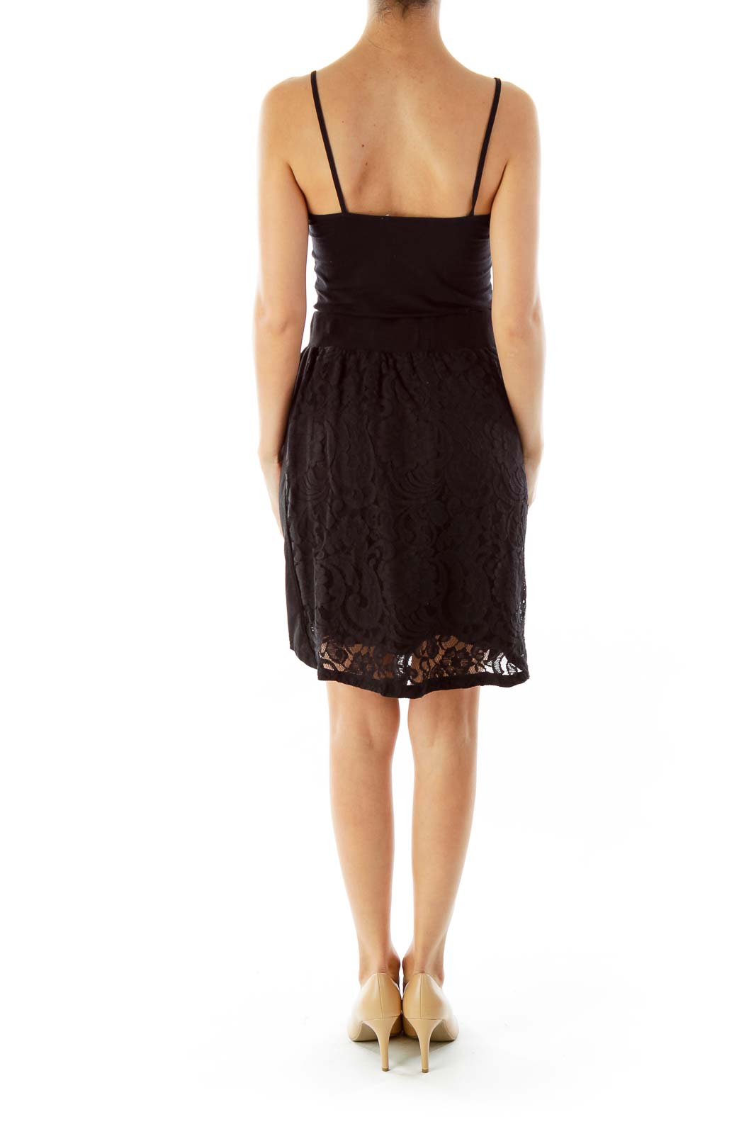 Black Lace Drawstring Mini Skirt