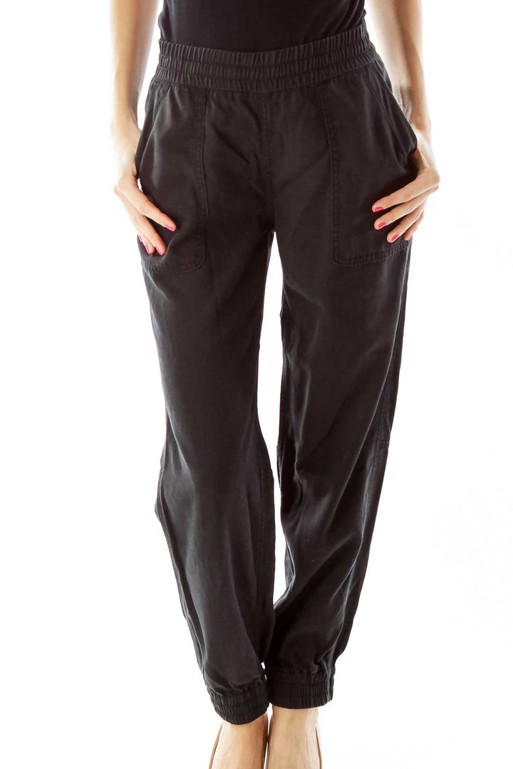 Black Tapered Cargo Pants