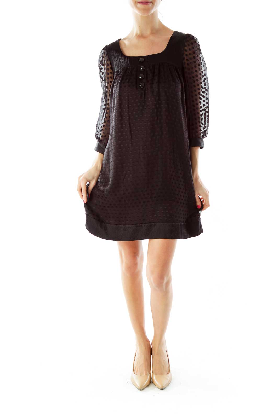 Black Polka-Dot Doll Dress