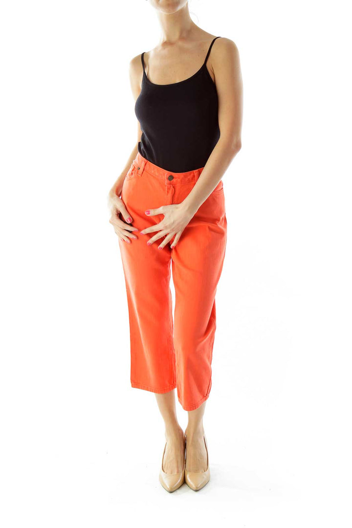 Orange Cropped Denim