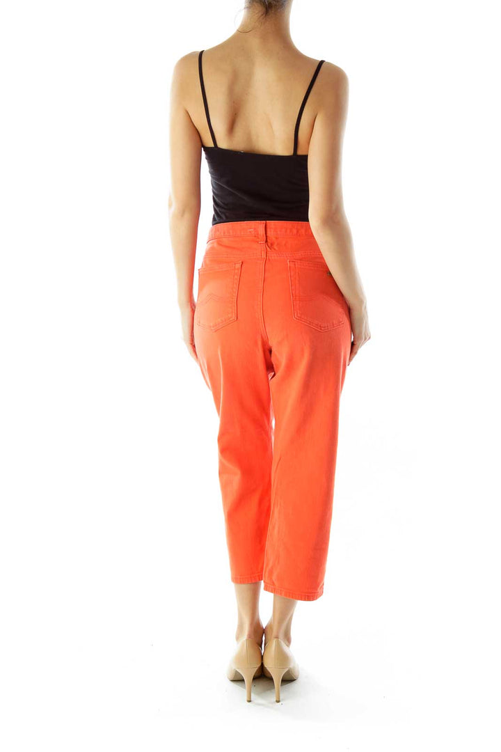 Orange Cropped Denim