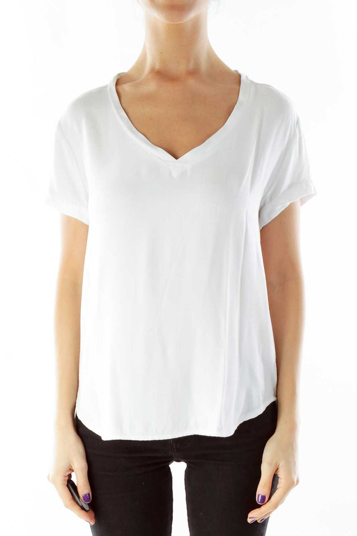 White V-Neck T-Shirt