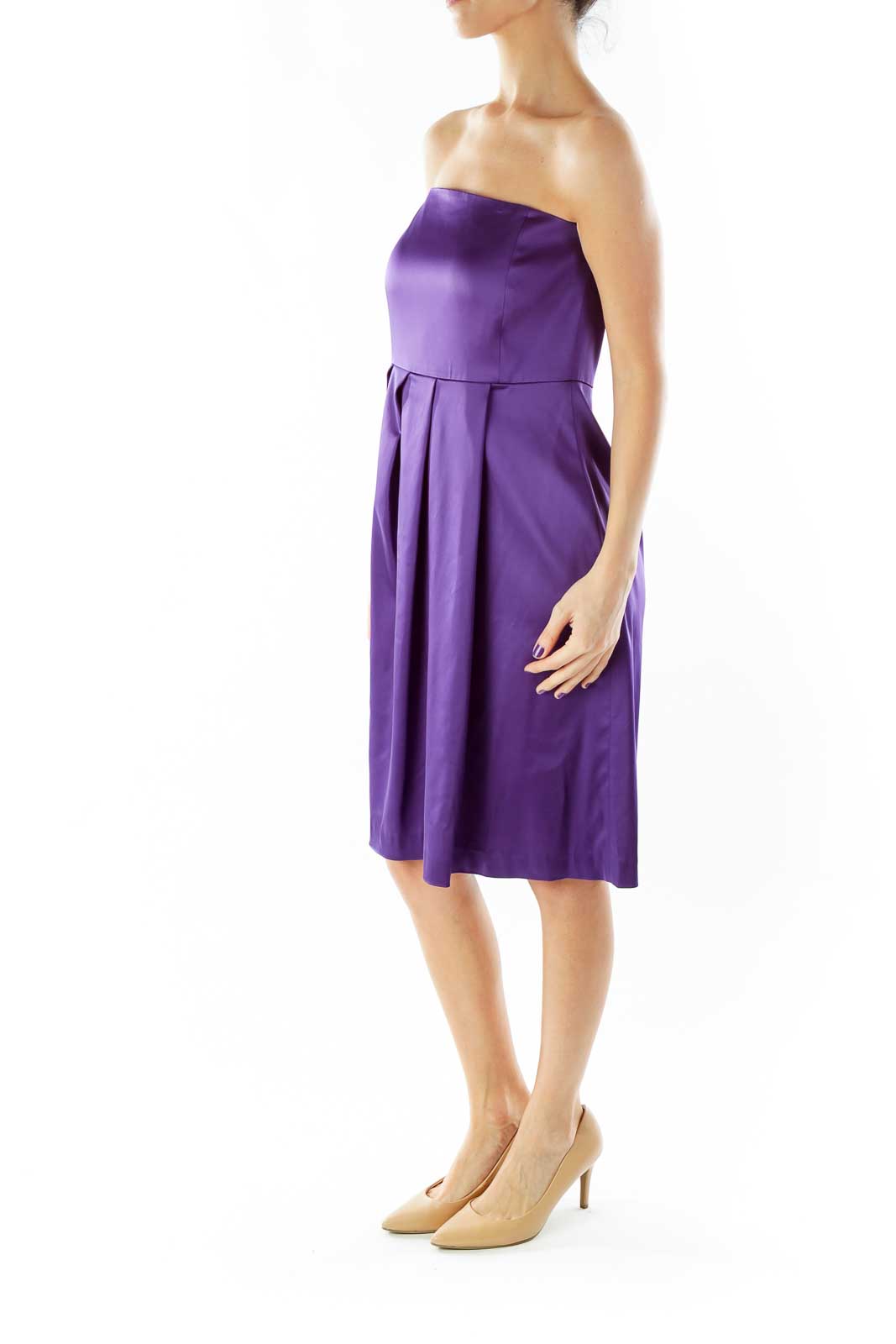 Purple Strapless Cocktail Dress