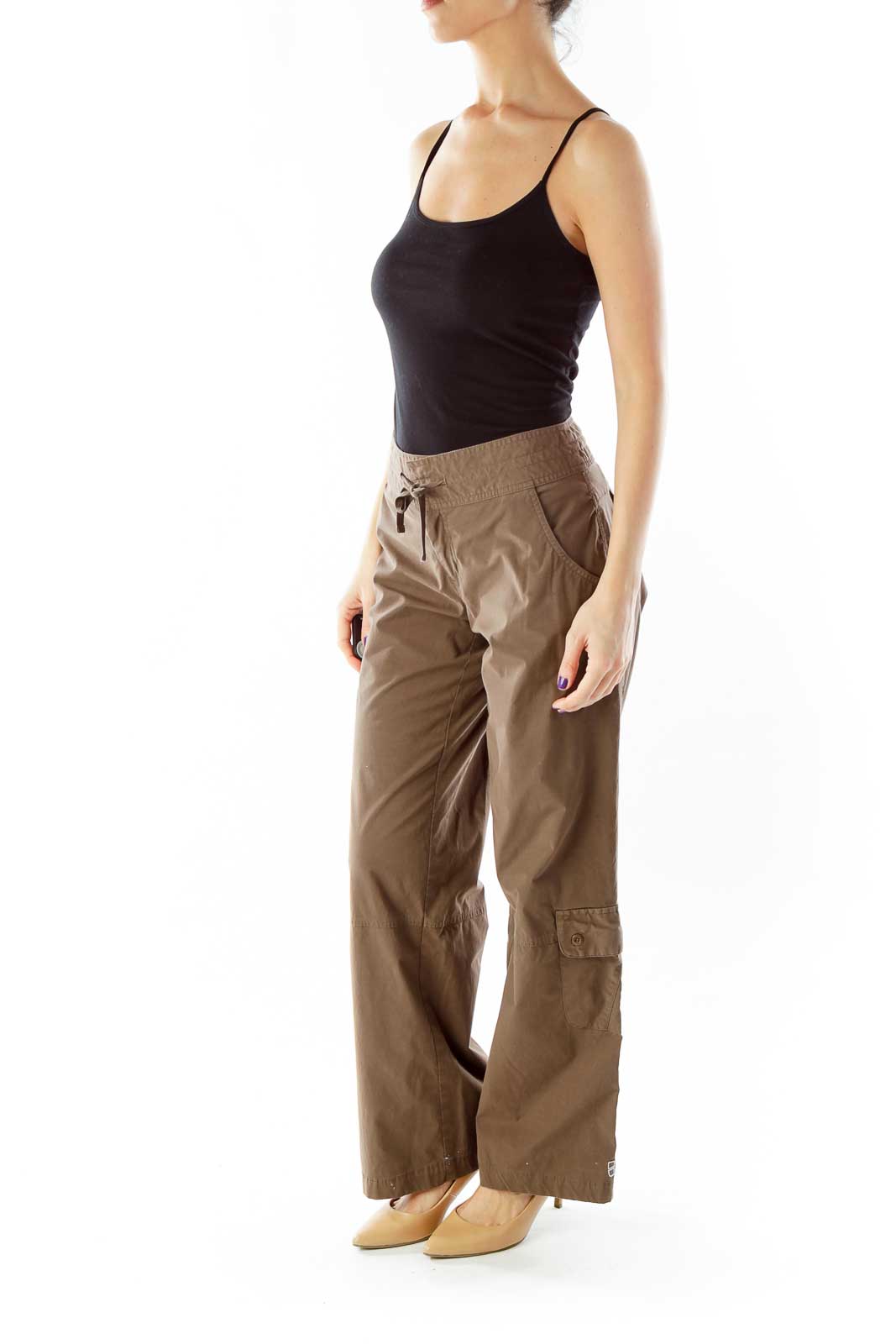 Brown Drawstring Cargo Pants