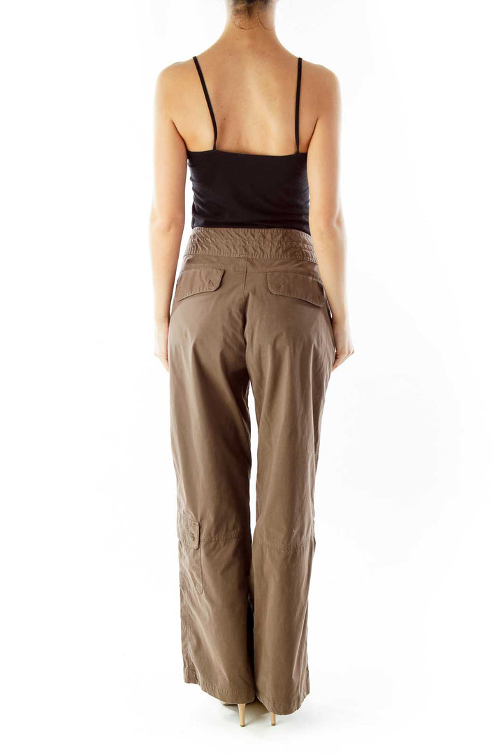 Brown Drawstring Cargo Pants