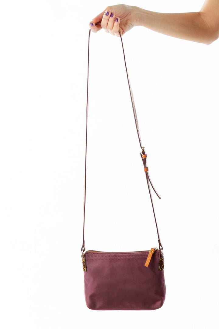 Purple Leather Crossbody Bag