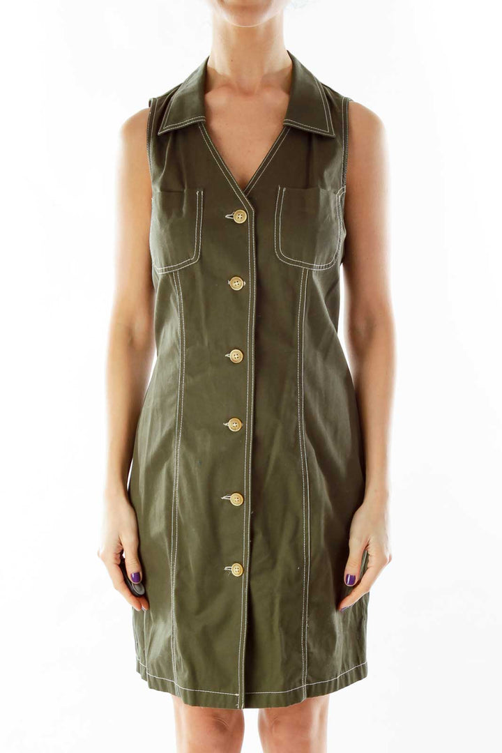 Olive Green Shirt Dress