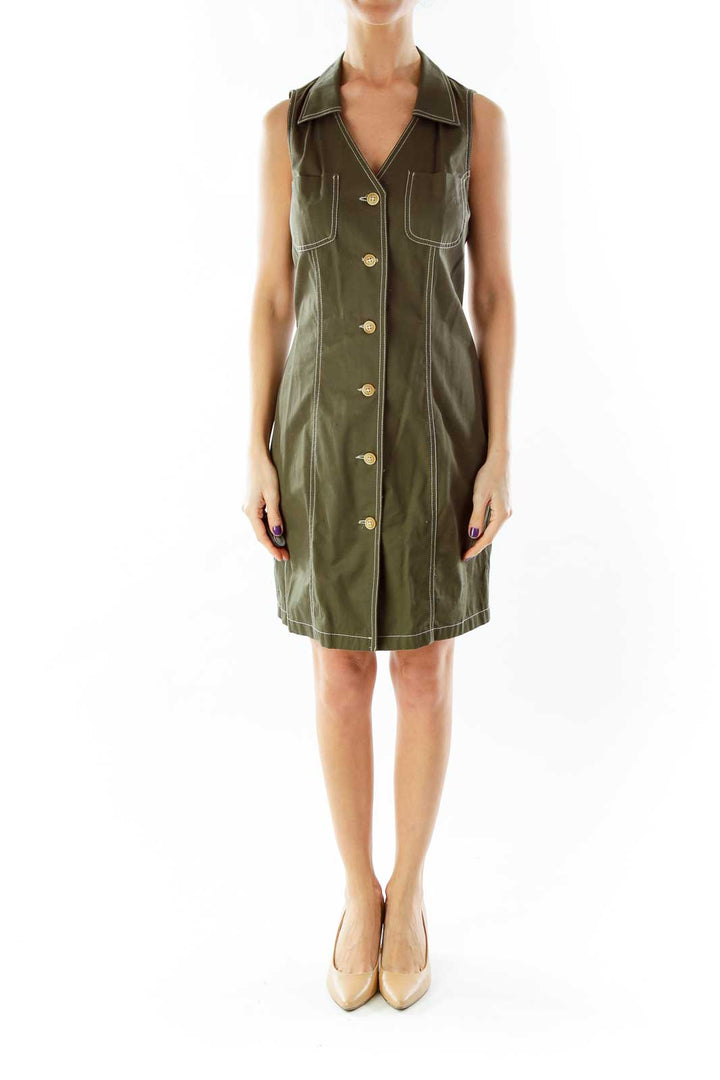 Olive Green Shirt Dress