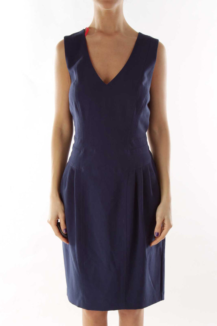 Navy Pink Sleeveless Day Dress