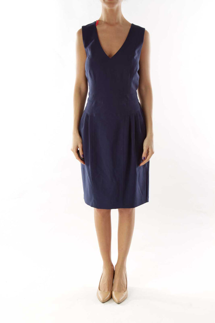 Navy Pink Sleeveless Day Dress