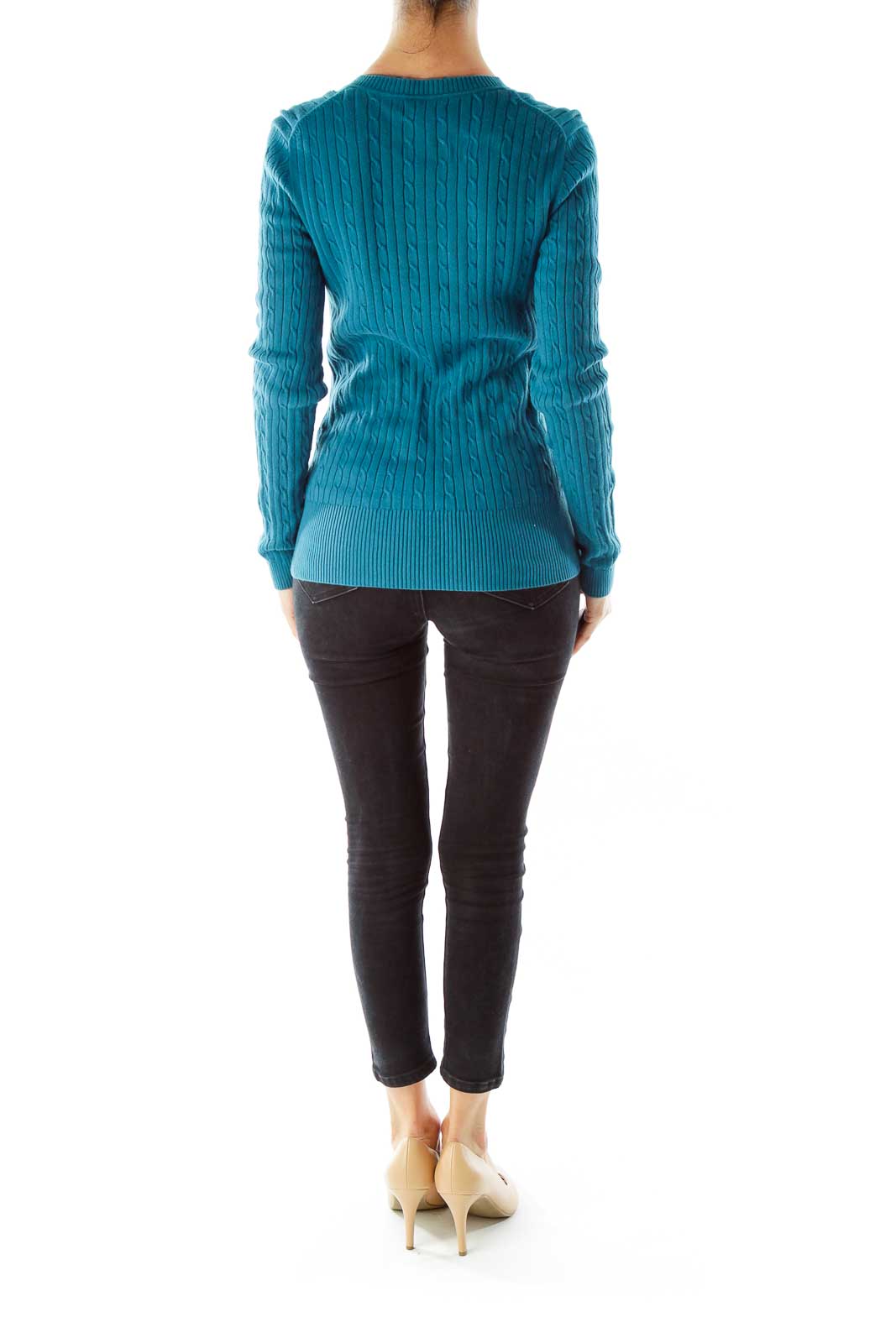 Teal Cable Knit Sweater