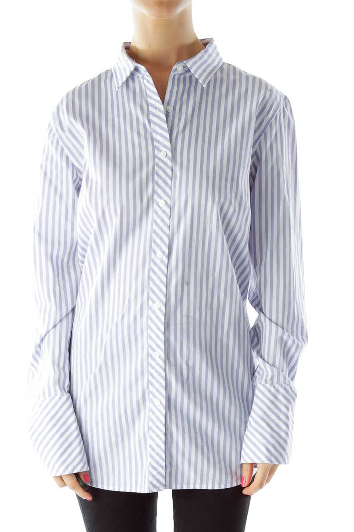 White Blue Pinstripe Shirt