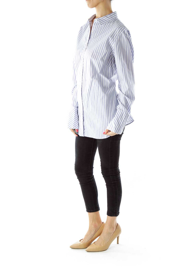 White Blue Pinstripe Shirt