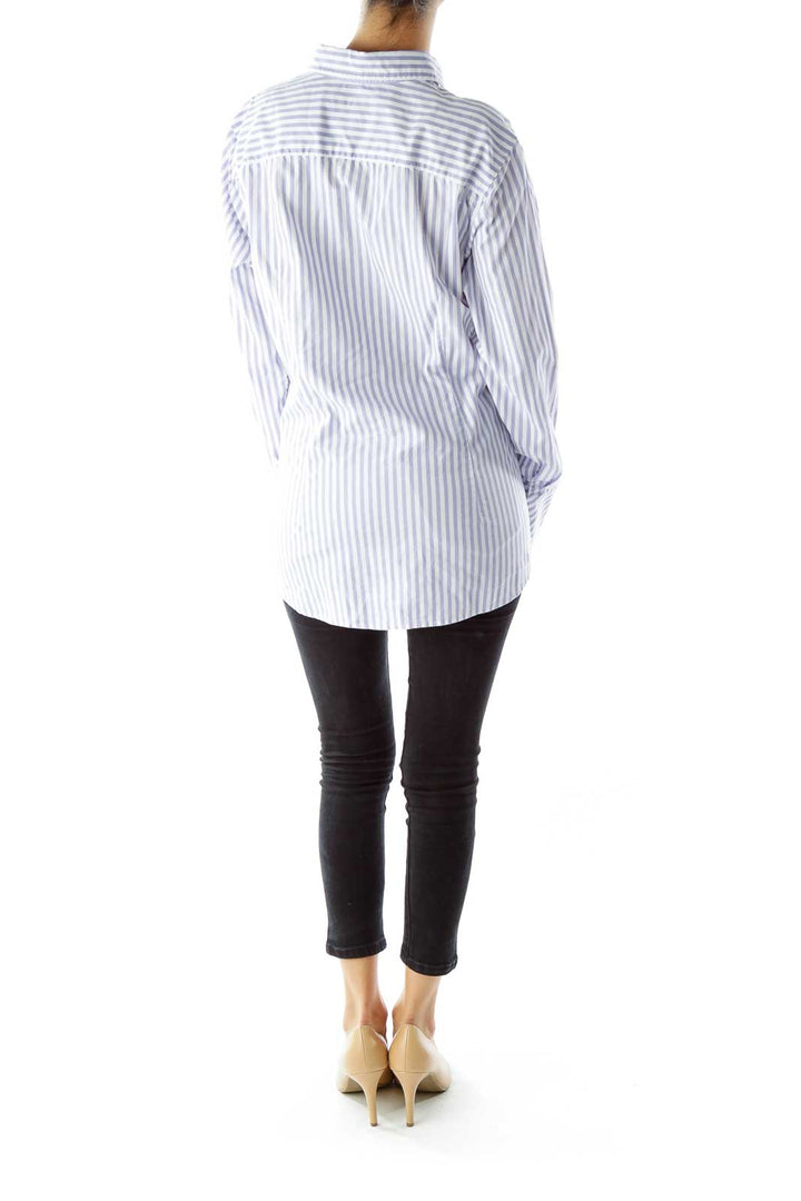 White Blue Pinstripe Shirt