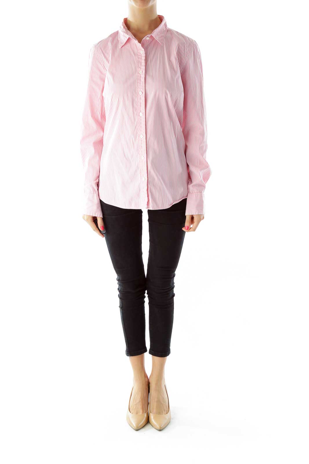 Pink White Pinstripe Shirt