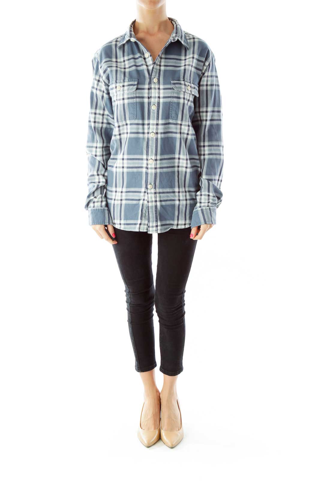 Blue White Flannel