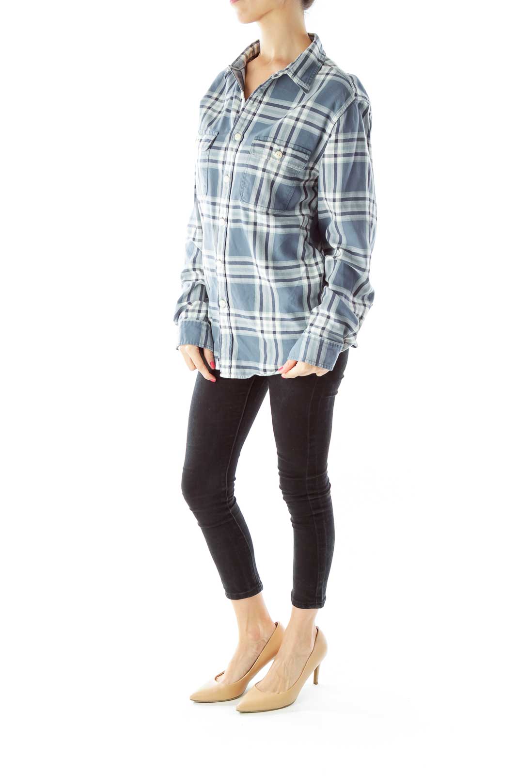 Blue White Flannel