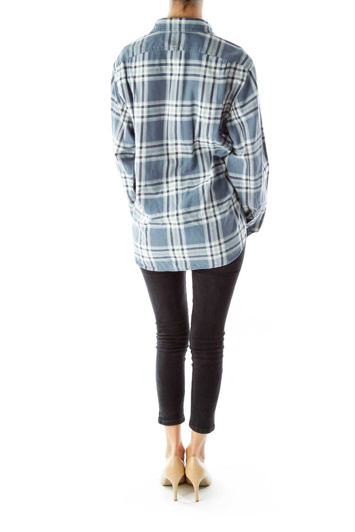 Blue White Flannel