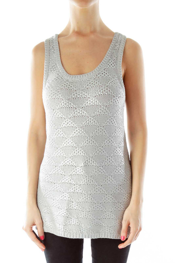 Silver Metallic Knit