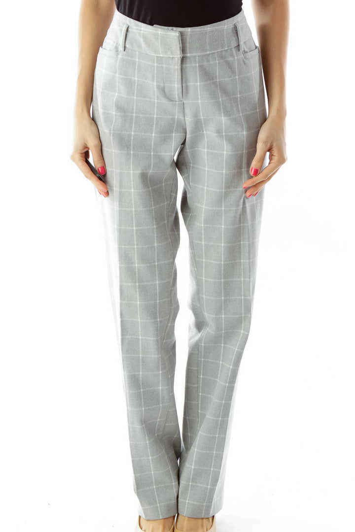 Gray White Checkered Slacks