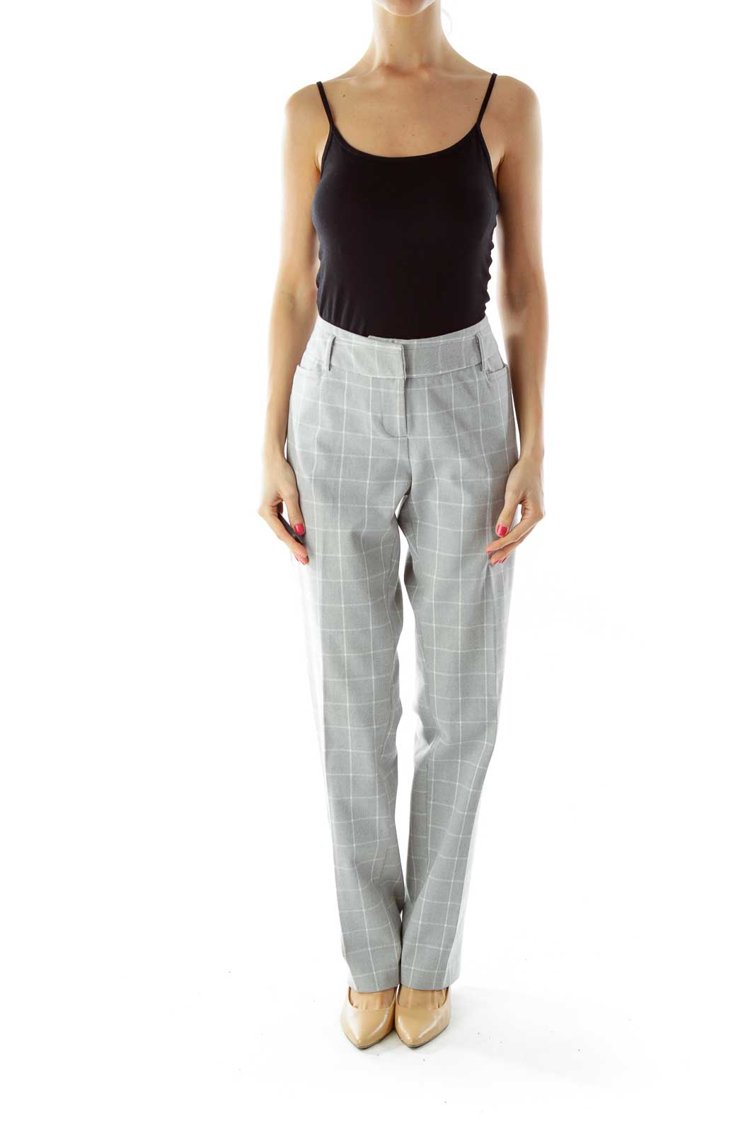 Gray White Checkered Slacks