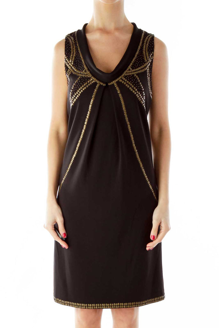 Black Beaded Cocktail Dress