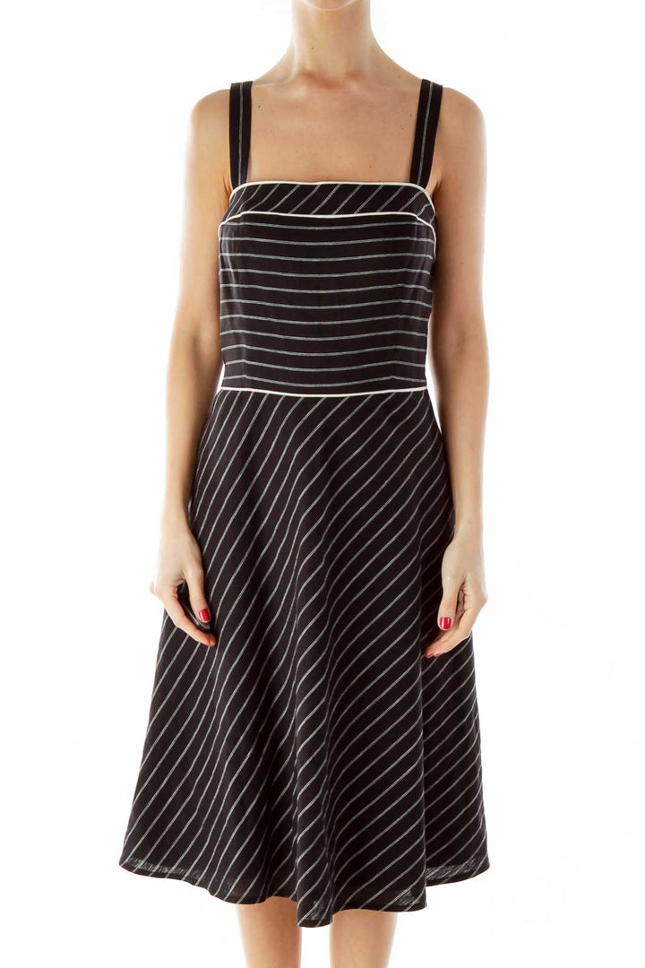 Black White Pinstripe Dress