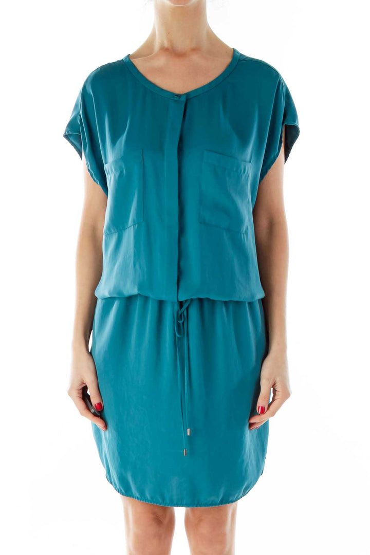 Turquoise Pocketed Day Dress