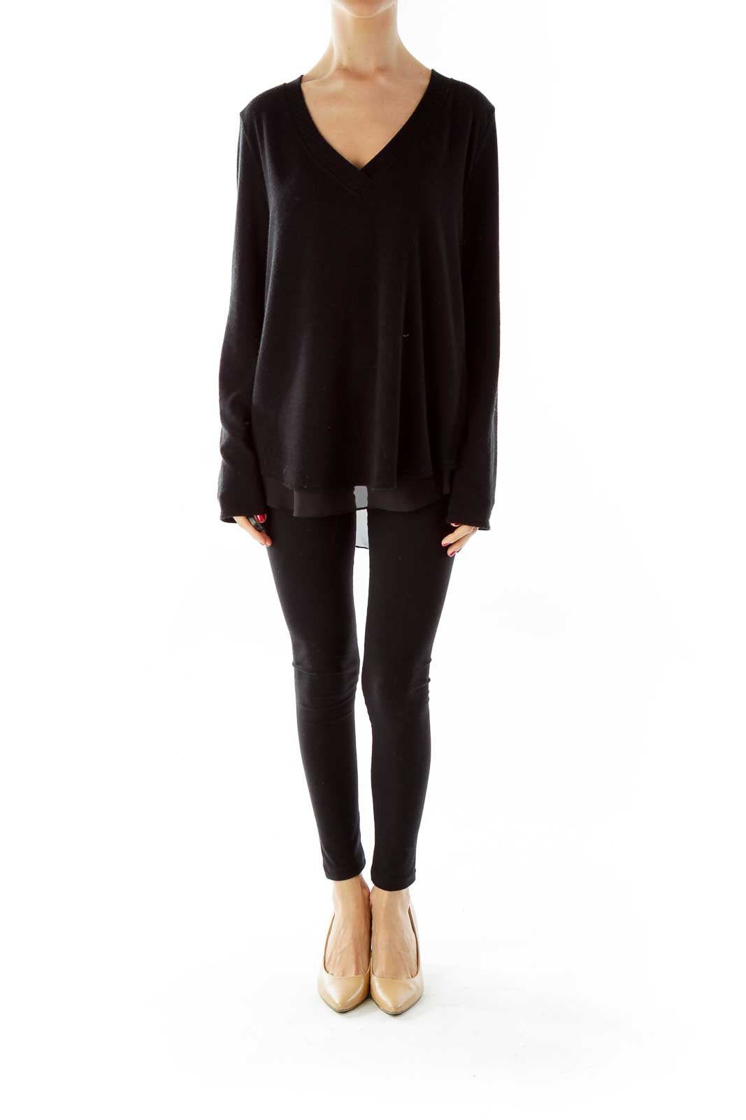 Black Knit with Sheer Lining