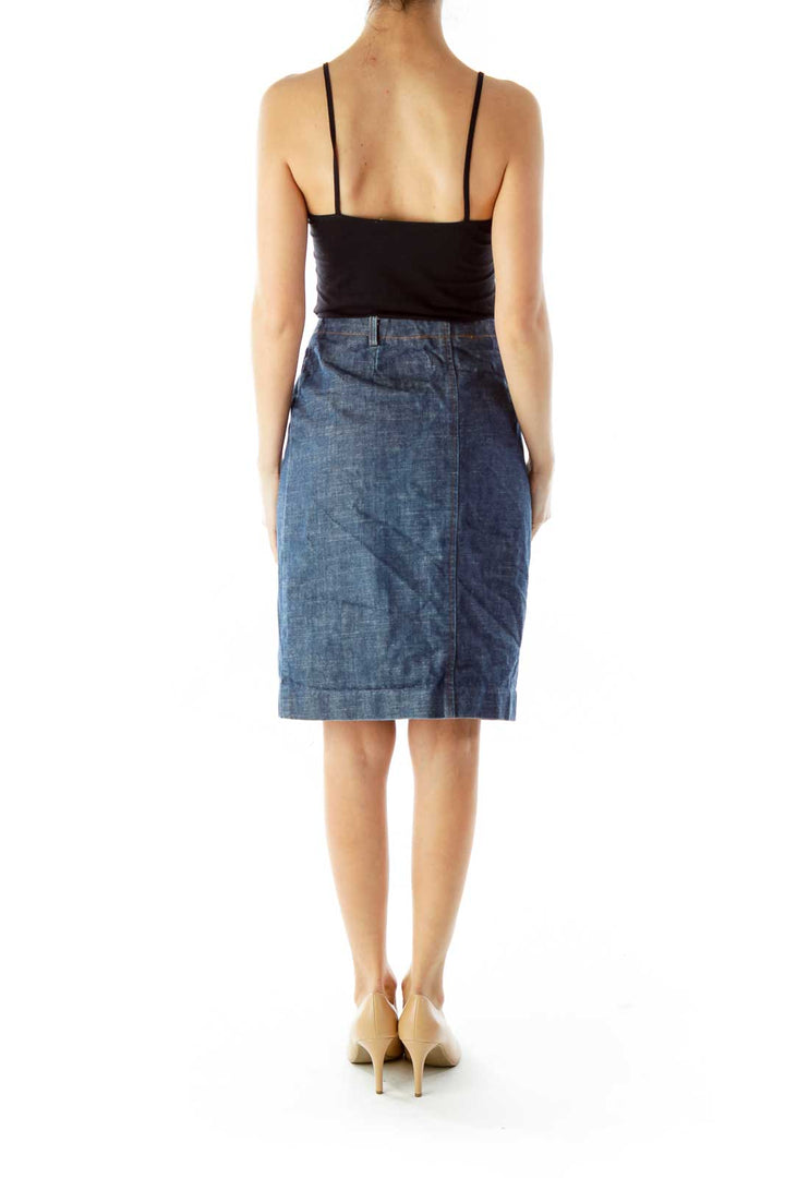 Blue A-Line Denim Skirt