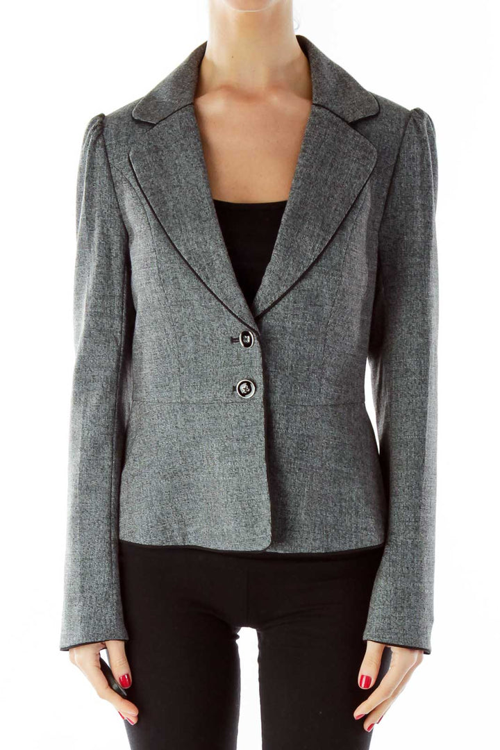 Gray Single-Breasted Blazer