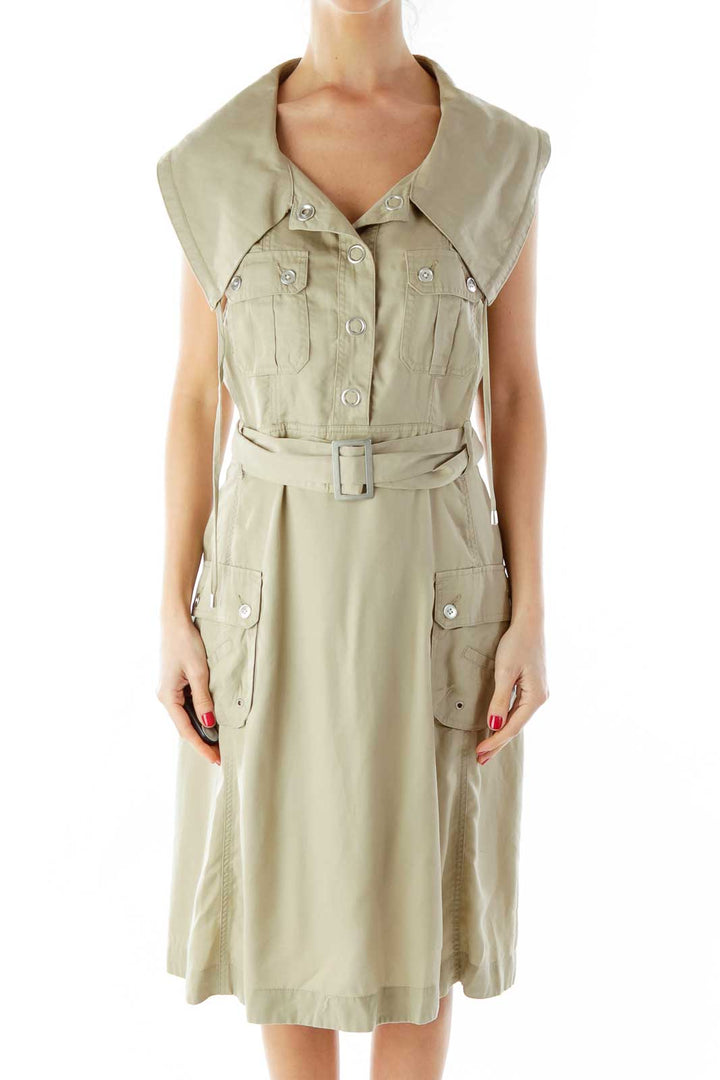 Beige Cargo Day Dress