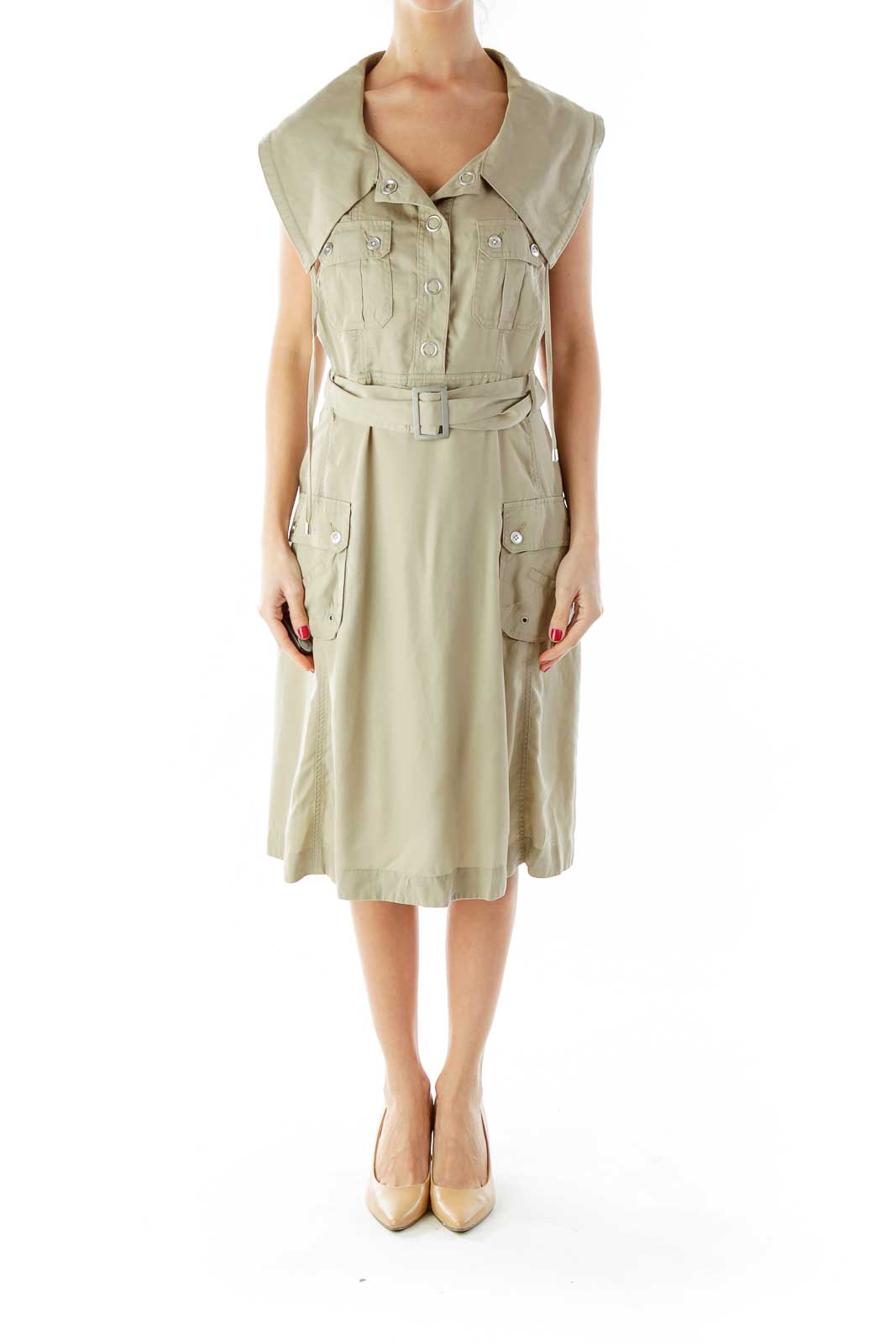 Beige Cargo Day Dress