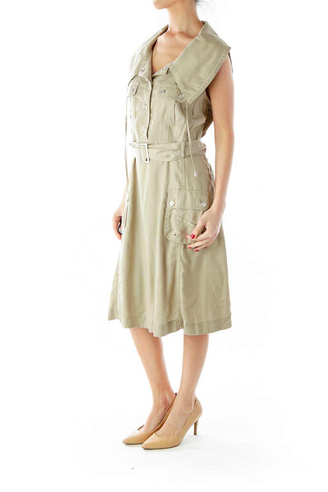 Beige Cargo Day Dress