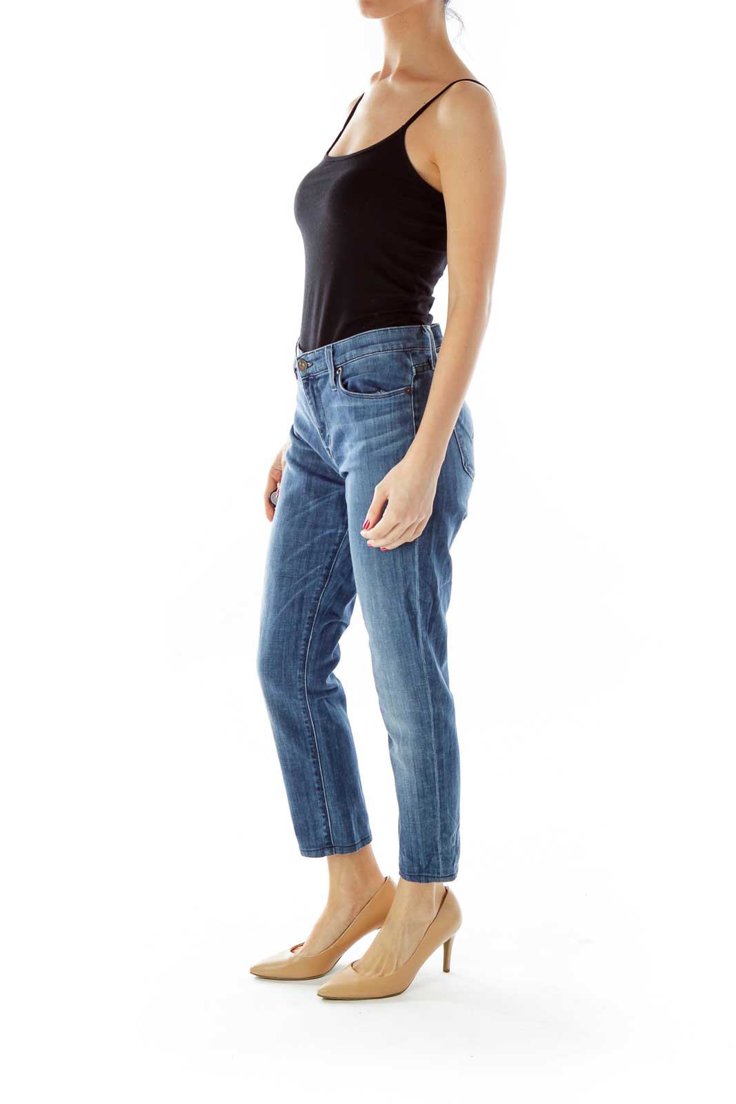 Blue Straight-Leg Jeans