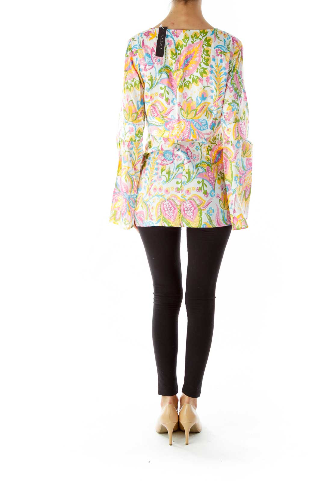 Multicolor Flower V-Neck Blouse