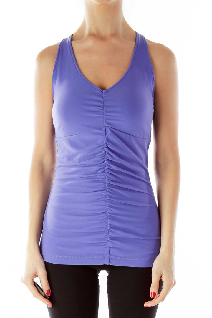 Purple Racerback Scrunched Yoga Top