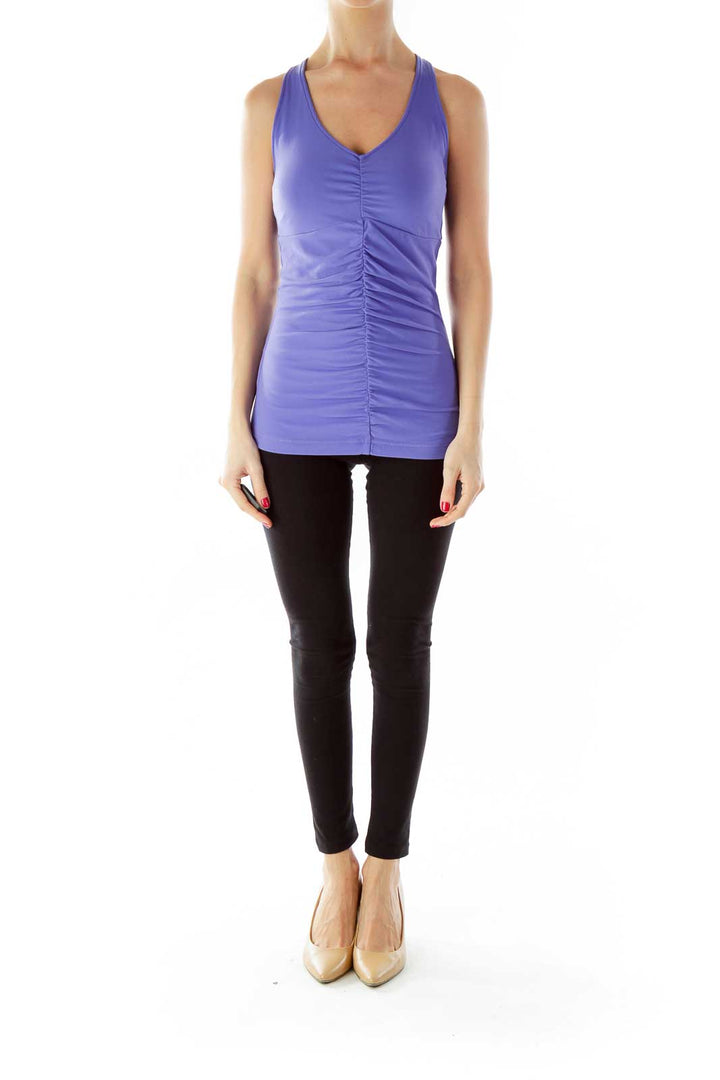 Purple Racerback Scrunched Yoga Top